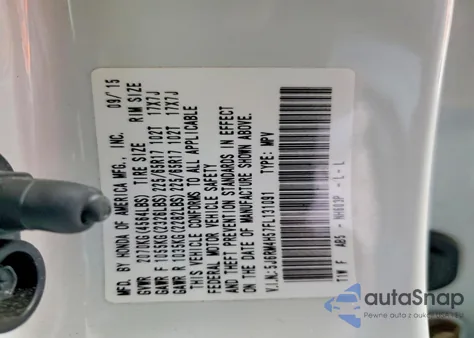 2015 Honda Cr-V Ex z USA, uszkodzony, nr VIN 5J6RM4H57FL131091